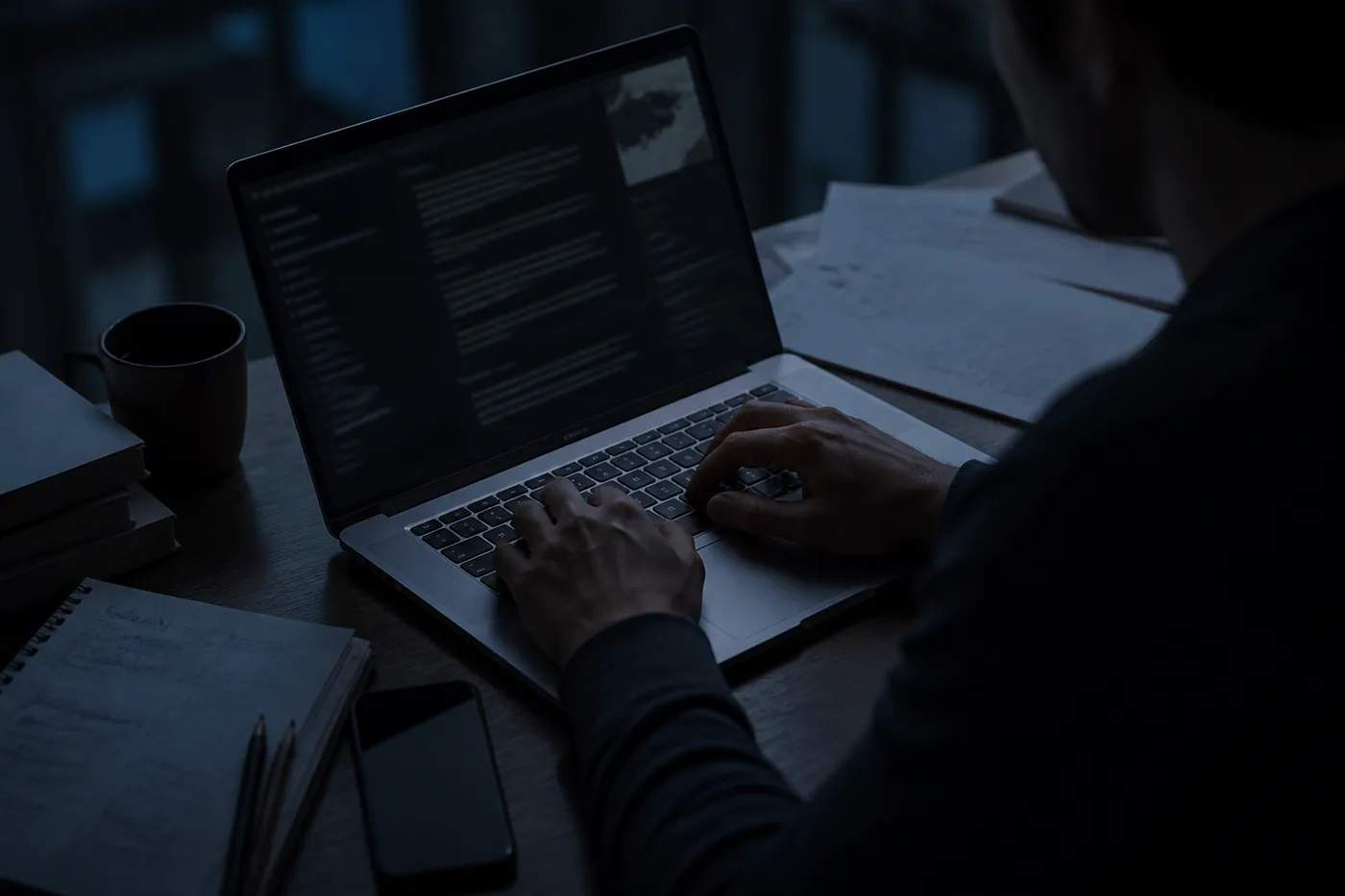 A user exploring AI tools in the dark web, highlighting the research process and resources available.