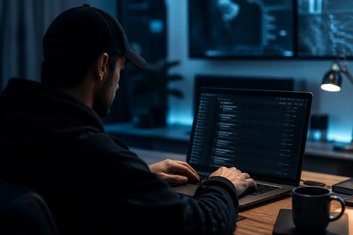 A user in a modern office exploring curated onion links hosted on GitHub repositories.
